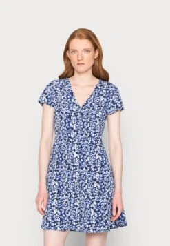 Anna Field Robe De Jour - Blue/White/Multi Coloured