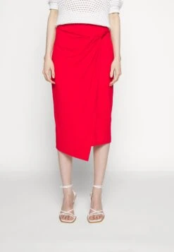 Anna Field Front Knot Midi Skirt - Jupe Crayon - Red 11 Anna Field Front Knot Midi Skirt - Jupe Crayon - Red -Anna Field 5416aafe16b74467a3d37a8be5316c53