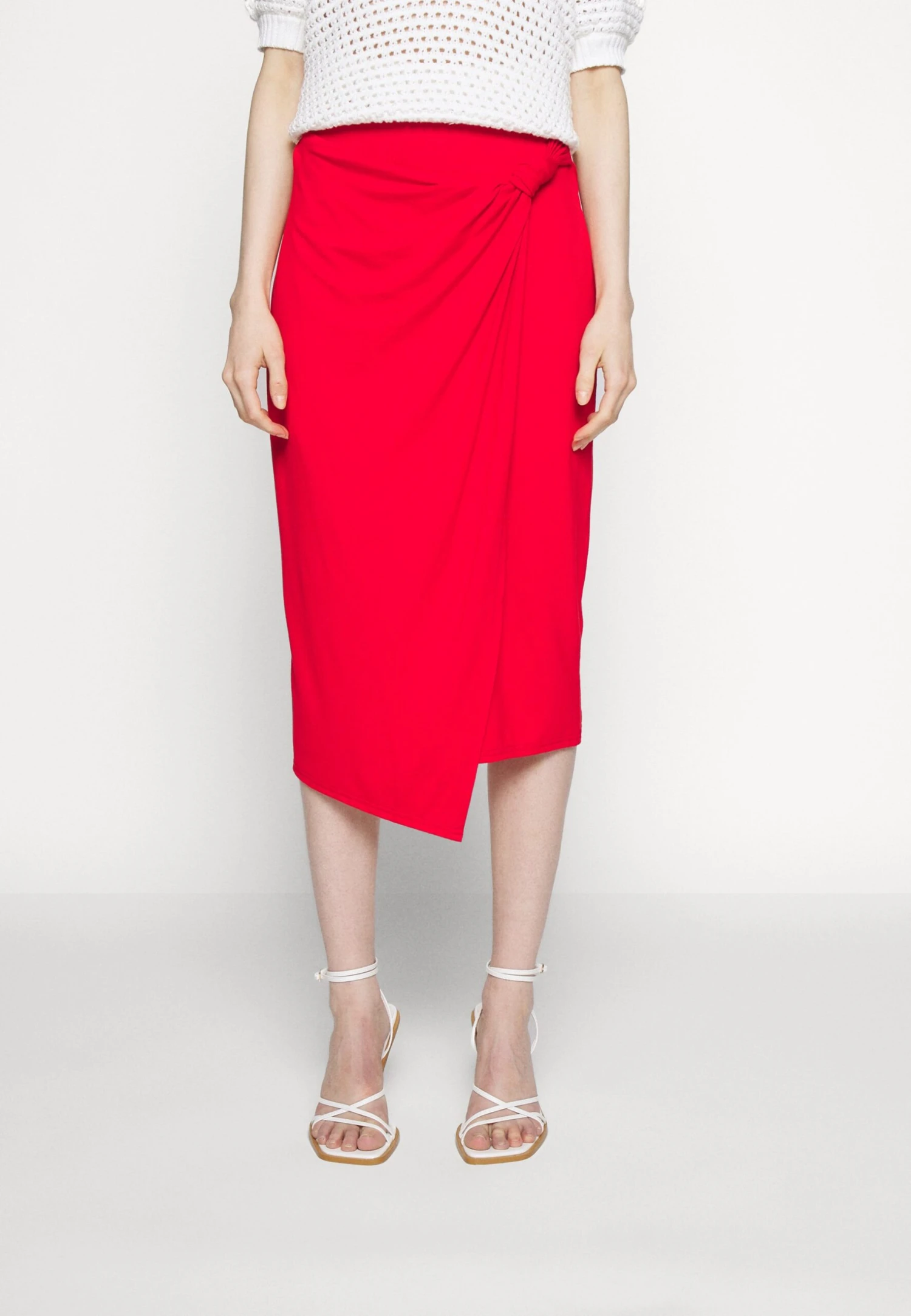 Anna Field Front Knot Midi Skirt - Jupe Crayon - Red 5 Anna Field Front Knot Midi Skirt - Jupe Crayon - Red â Image 3