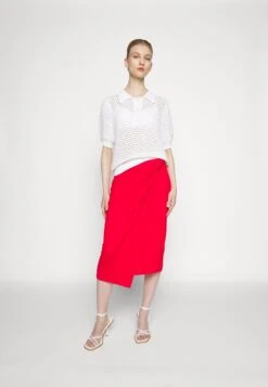 Anna Field Front Knot Midi Skirt - Jupe Crayon - Red 13 Anna Field Front Knot Midi Skirt - Jupe Crayon - Red -Anna Field 5700a7cc5020448db886e59540152e63