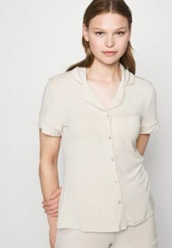 Anna Field Button Through Pj Set - Pyjama - Beige -Anna Field 6011447bf3a244329ca8a4fa7de63828