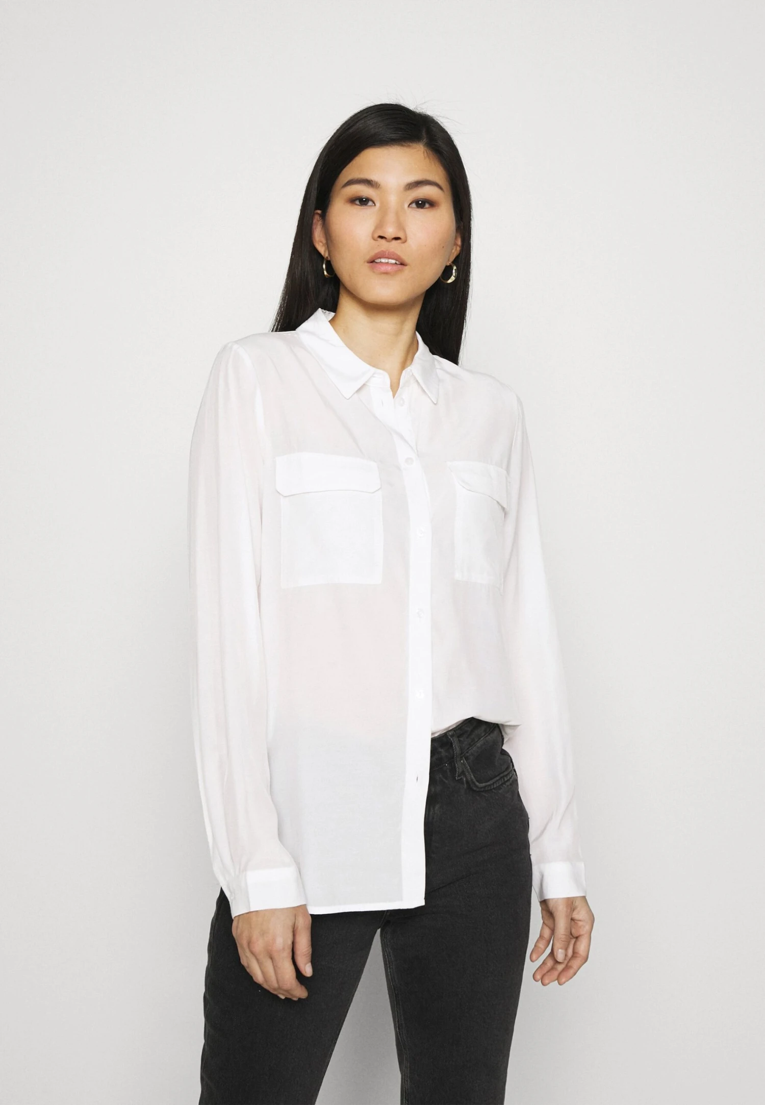 Anna Field Basic Blouse With Front Pockets - Chemisier - Offwhite 3 Anna Field Basic Blouse With Front Pockets - Chemisier - Offwhite