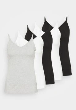 Anna Field 5 Pack - Débardeur - Black/White/Mottled Light Grey -Anna Field 8537daedc5a34656ac2fa3ba8c6ff357