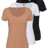 Anna Field 3 Pack - T-Shirt Basique - White/Camel/Black -Anna Field d70f99492fd0413ca59e4b971f124e05