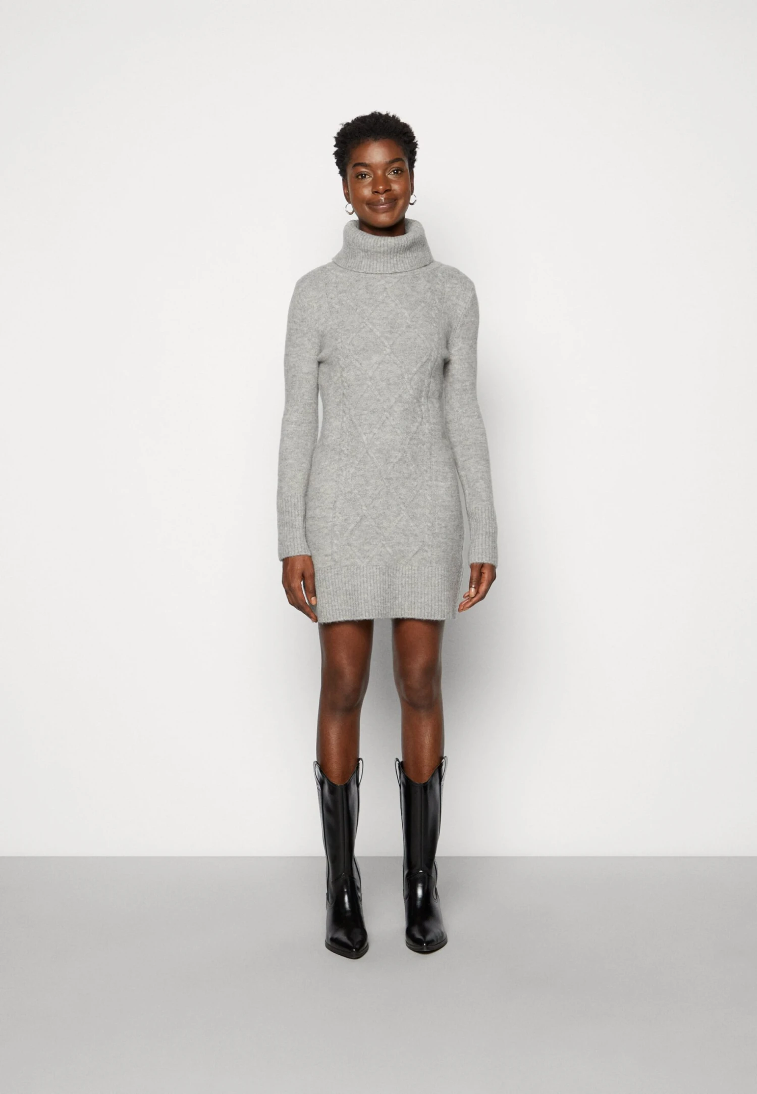 Anna Field Rollkragen Mini Strickkleid - Robe Fourreau - Grey 3 Anna Field Rollkragen Mini Strickkleid - Robe Fourreau - Grey