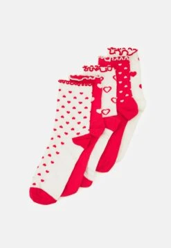 Anna Field 5 Pack - Chaussettes - White/Red